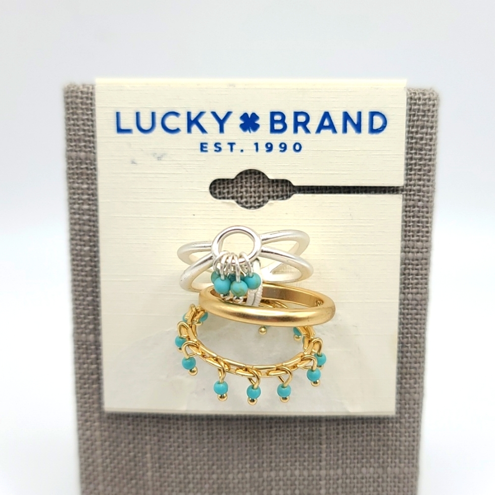 CLEARANCE Lucky Brand Ring Trio Sz 7